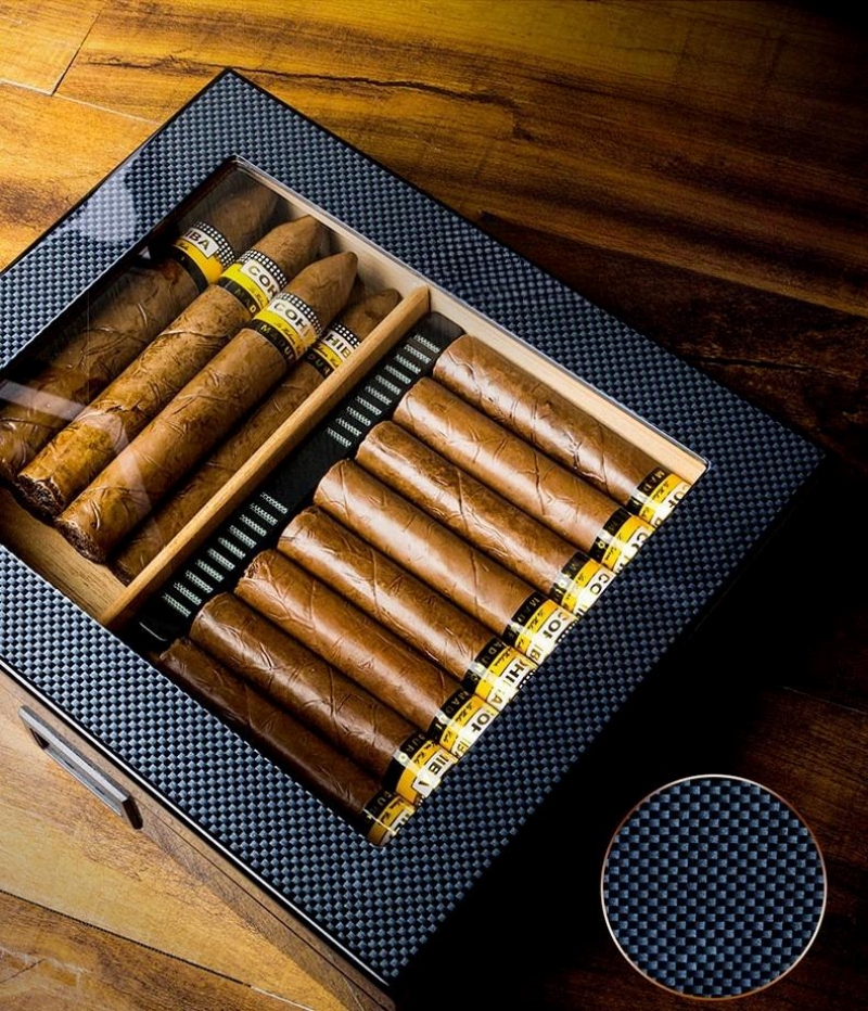 Hộp đựng cigar có đồng hồ đo nhiệt độ và độ ẩm LBS633 6