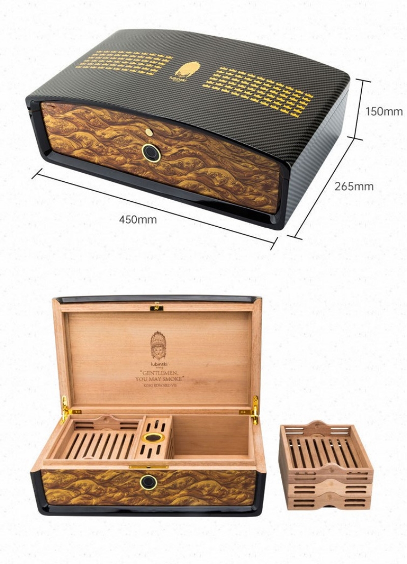 Hộp đựng cigar có khóa vân tay hiện đại LBS637 8