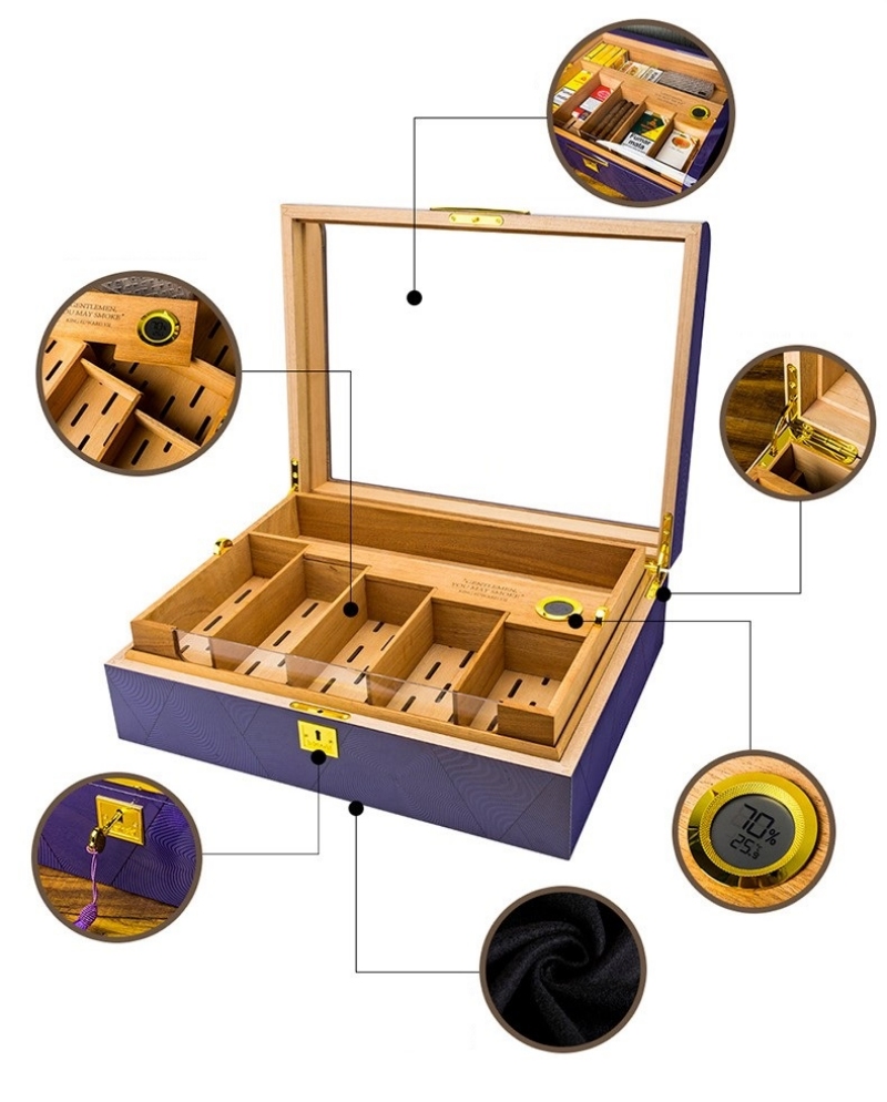 Hộp giữ ẩm cigar 2 tầng dung tích lớn LBS635 10