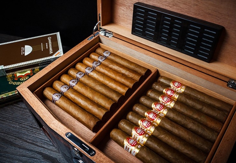 Hộp giữ ẩm cigar 2 tầng phong cách cổ điển LBS415 5