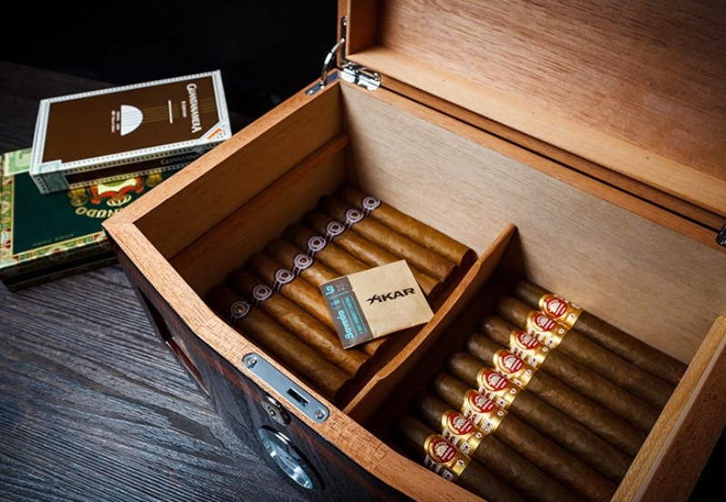 Hộp giữ ẩm cigar 2 tầng phong cách cổ điển LBS415 6
