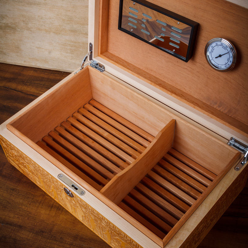 Hộp giữ ẩm cigar chạm khắc Ai Cập cổ đại LBS924 8