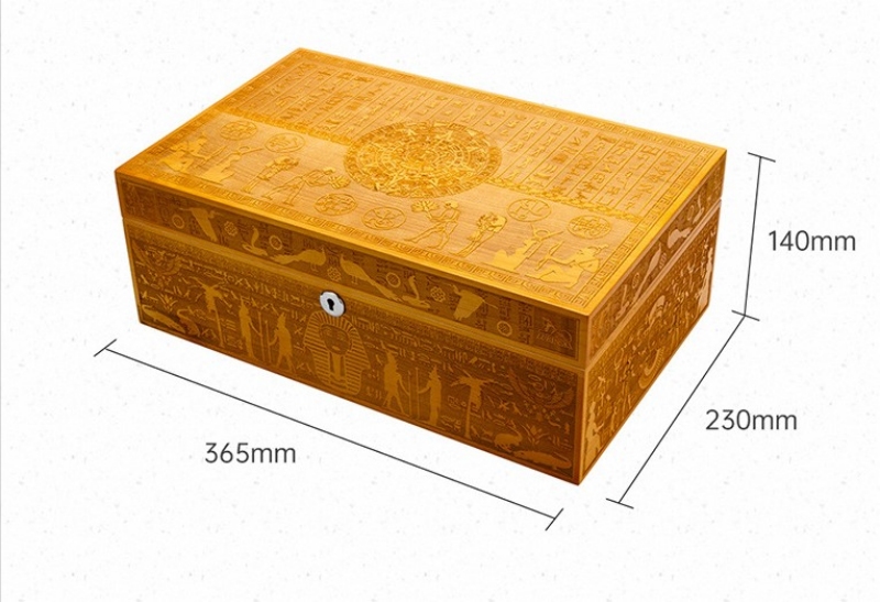 Hộp giữ ẩm cigar chạm khắc Ai Cập cổ đại LBS924 14