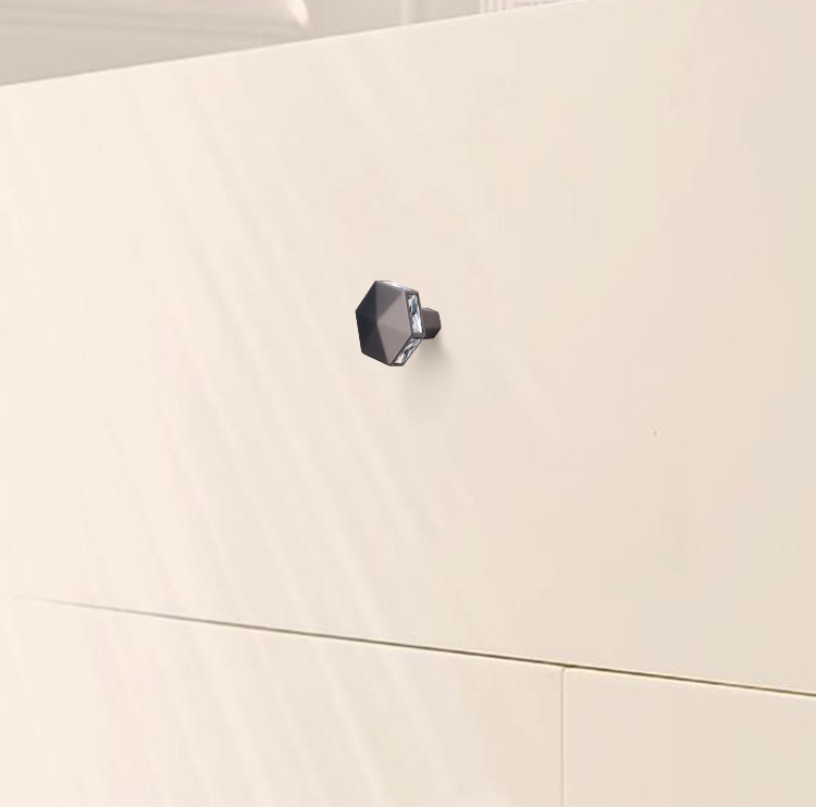 Núm tay nắm tủ hợp kim lục giác đính pha lê AK5072 10