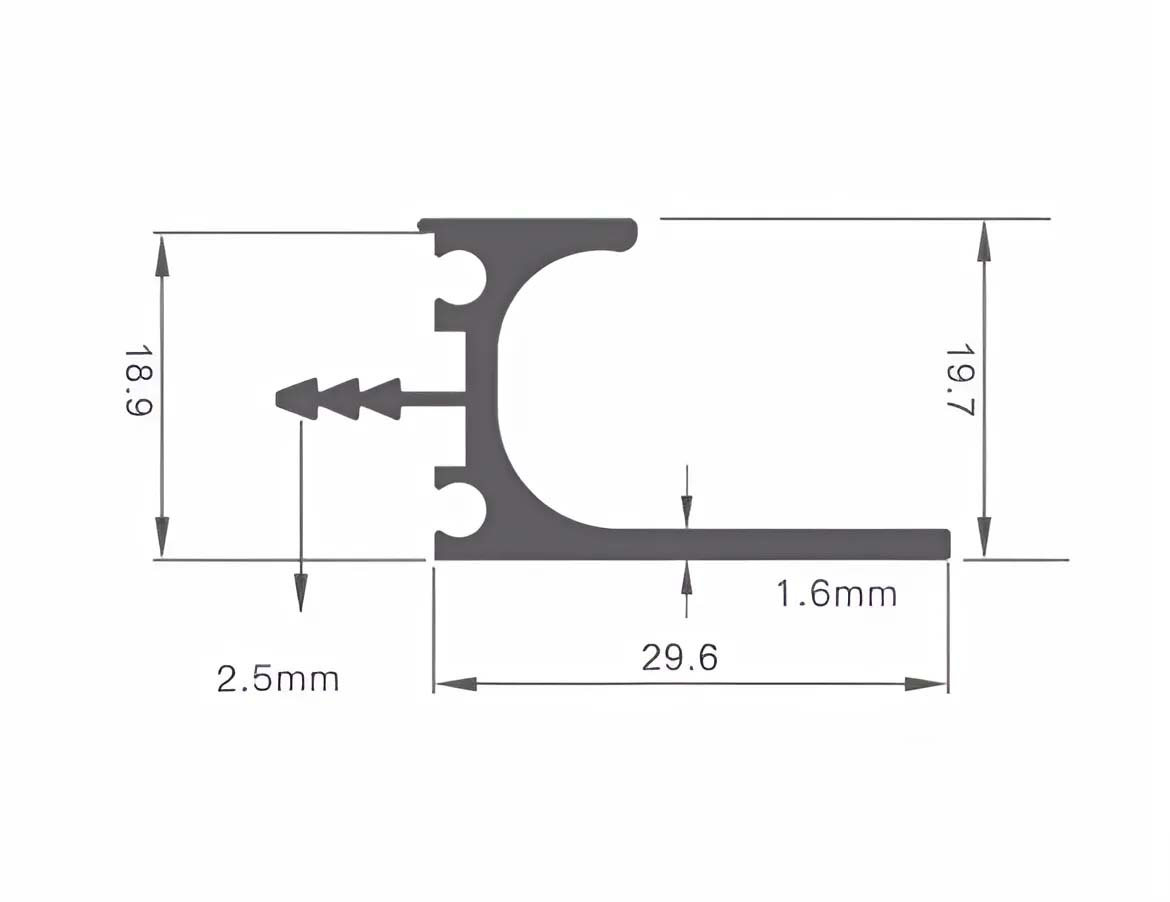 Tay nắm âm tủ hợp kim nhôm dài 3m JQ4778 12