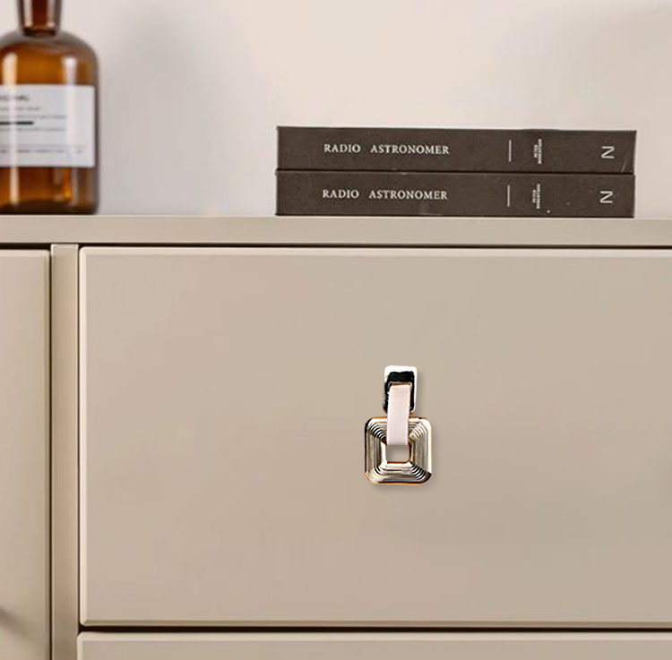 Tay nắm ngăn kéo tủ hình vuông phối da hiện đại AK5076 15