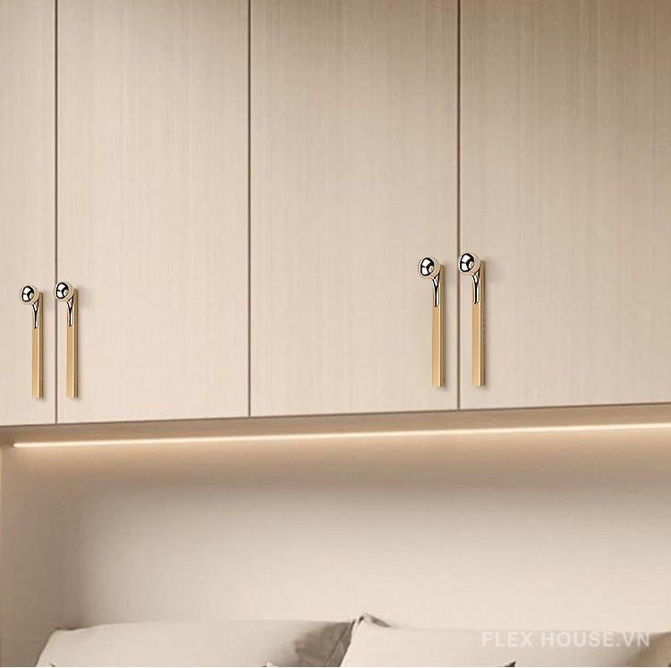 Tay nắm tủ dài phối núm tròn hợp kim nhôm AK3453 14
