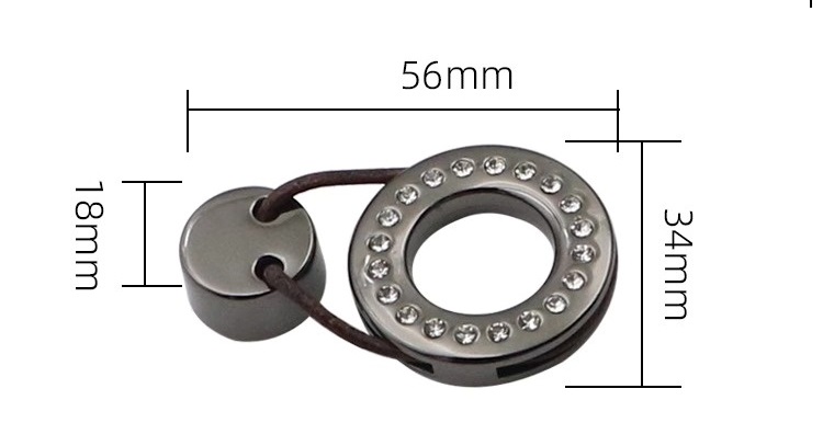 Tay nắm tủ khoen tròn đính đá phối dây da AK5079 13