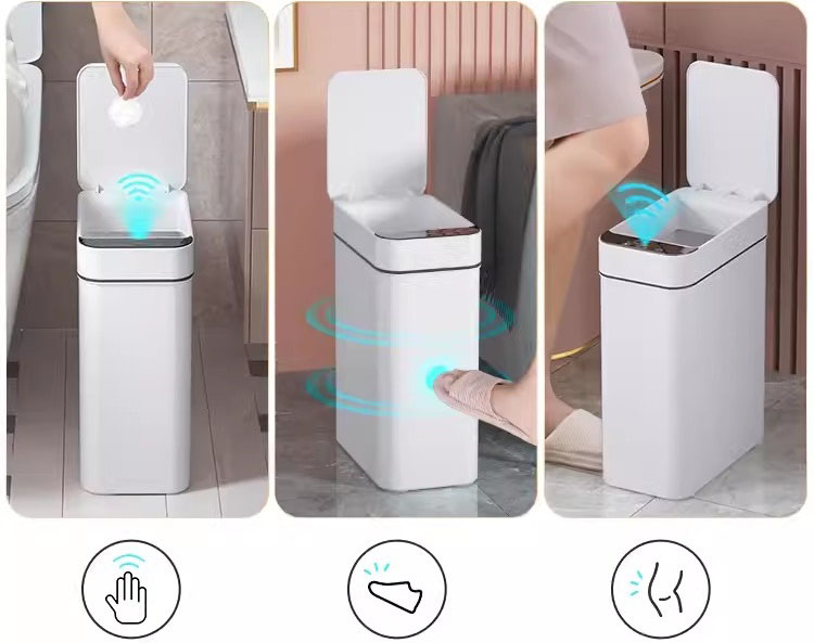 Thùng rác cảm biến thông minh hình vuông HS1731 11