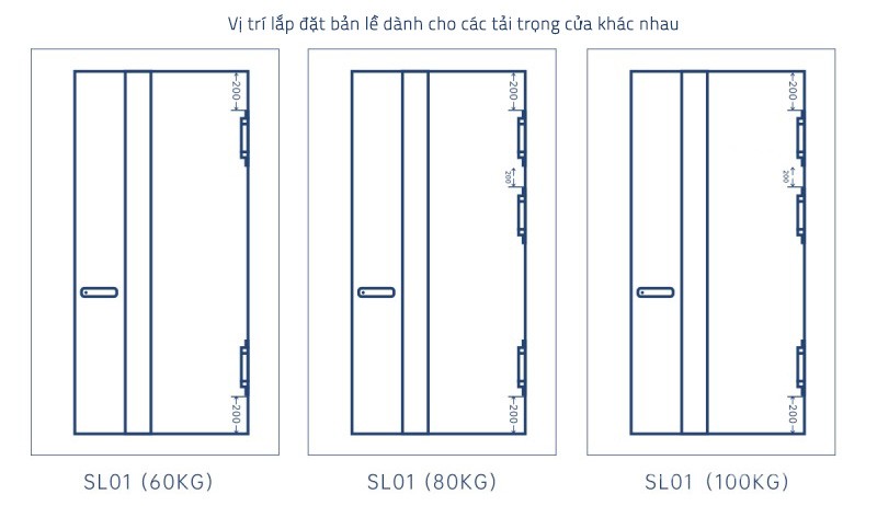 Bản lề âm chữ thập giảm chấn tự đóng SL001 10
