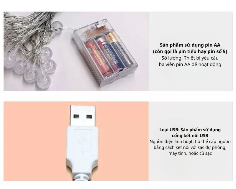 Dây đèn LED trang trí cắm trại ngoài trời DC001 7 Dây đèn led DC001