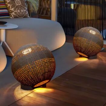 Đèn sàn ngoài trời hình cầu decor sân vườn C9005