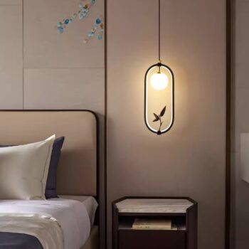 Đèn thả trần bằng đồng khung bầu dục sáng tạo CJ8270 - bìa