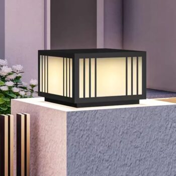 Đèn trụ cổng khối lập phương năng lượng mặt trời ZT003