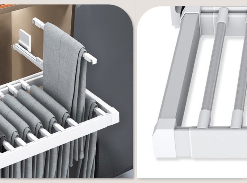 Giá treo quần âu tích hợp ray giảm chấn KL801W 9