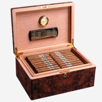 Hộp chứa 50 điếu cigar vân gỗ sang trọng CGL700