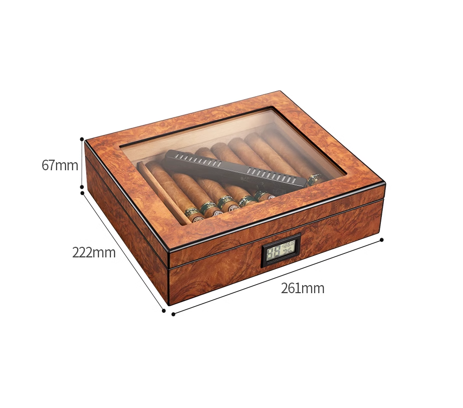 Hộp giữ ẩm cigar họa tiết vân gỗ độc đáo CGL6644 5