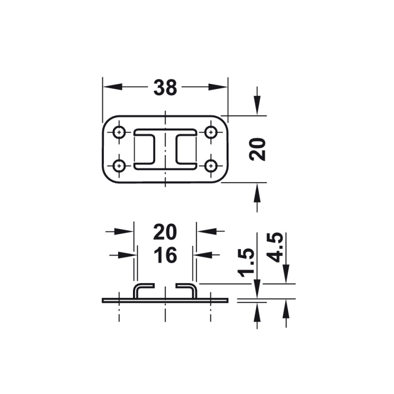 Khóa trung tâm cho tủ gỗ Econo Hafele 234.99.240 10