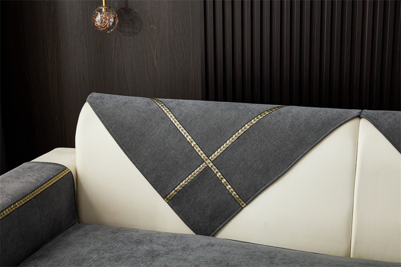 Tấm phủ ghế sofa viền vàng sang trọng PQH149 5