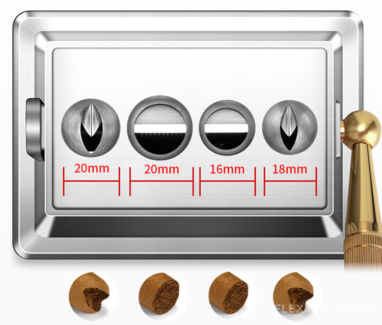 Dao cắt xì gà để bàn 4 lỗ bằng thép không gỉ CGL006 8