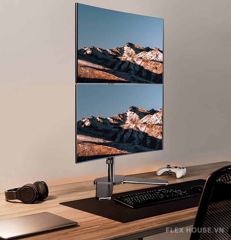 Giá đỡ hai màn hình máy tính xếp dọc ZEM6802 8