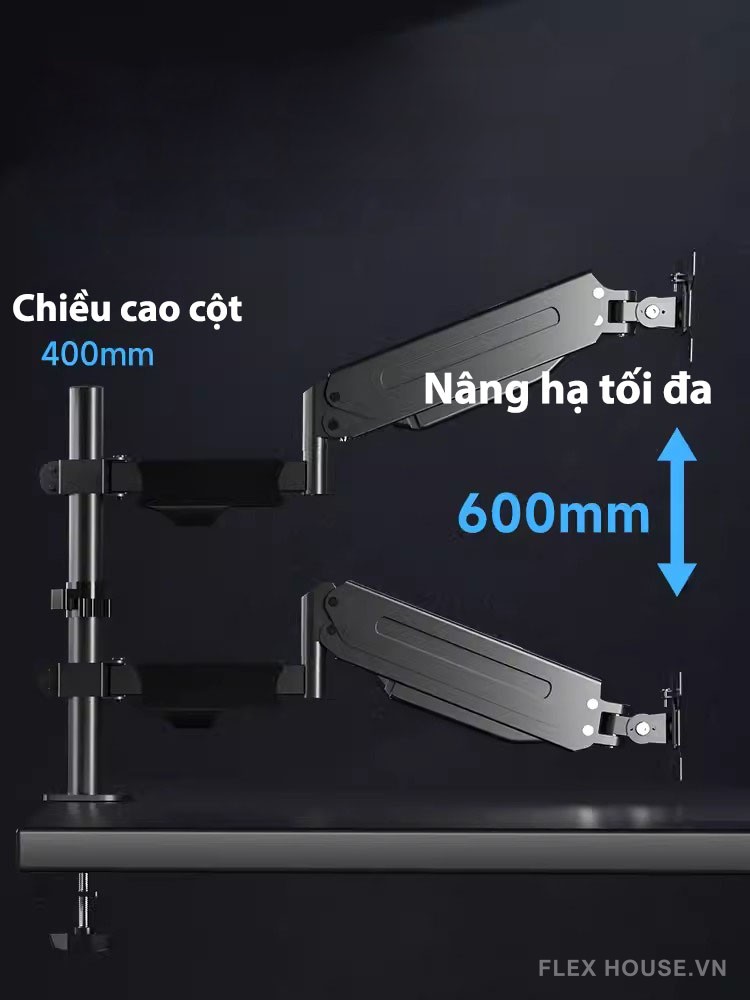 Giá treo màn hình máy tính kẹp kệ sách ZEM8411 6
