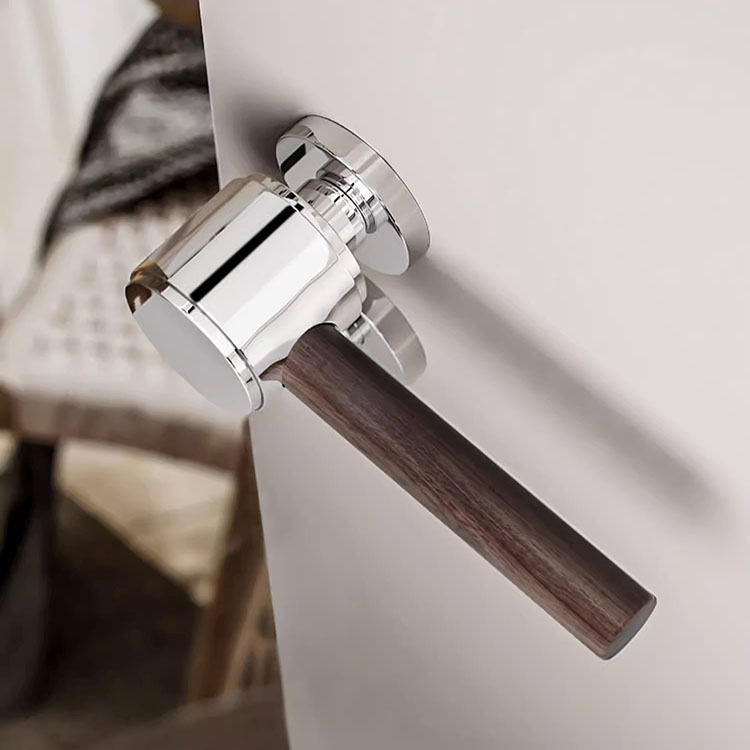 Khóa cửa phân thể đồng phối gỗ phong cách Retro SEE821 13