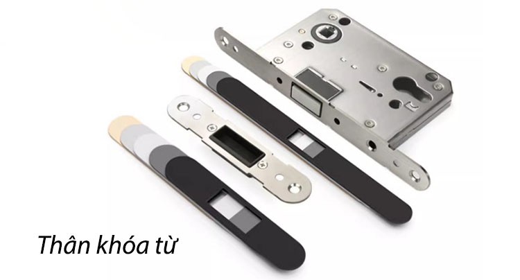 Khóa cửa phòng bằng đồng tay gạt gỗ óc chó SEE975 17