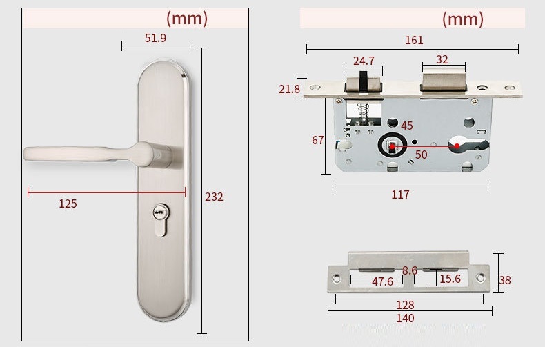 Khoá cửa phòng tay gạt hợp kim hiện đại LDS7004 14