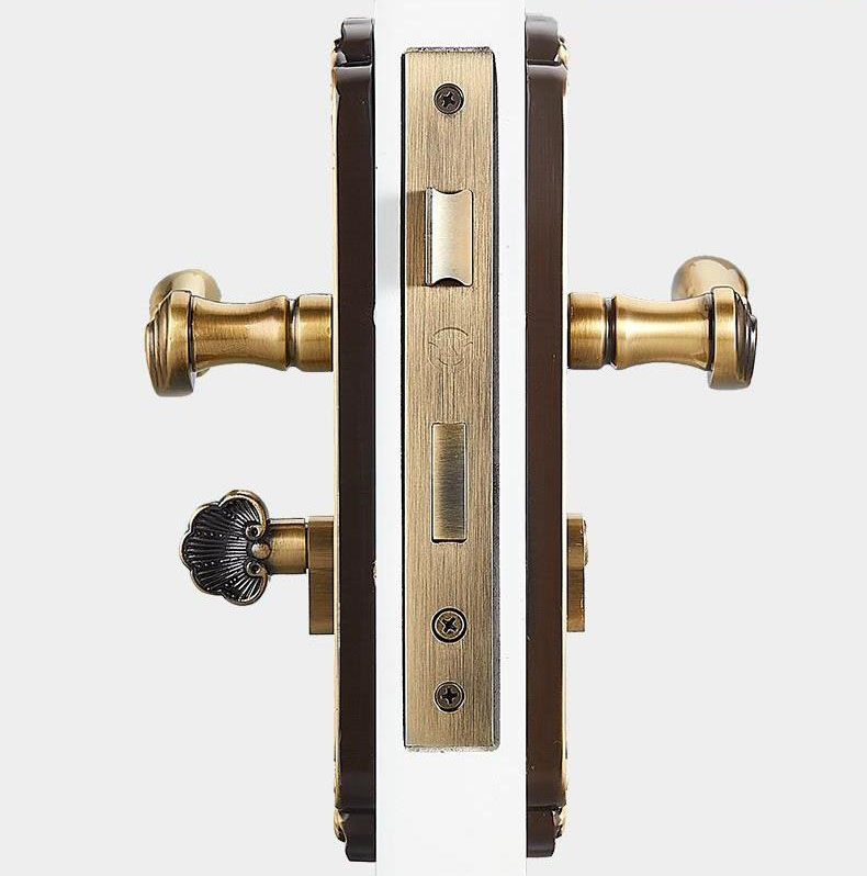 Khóa cửa tay gạt bằng đồng cổ điển Bắc Âu KUA099 9