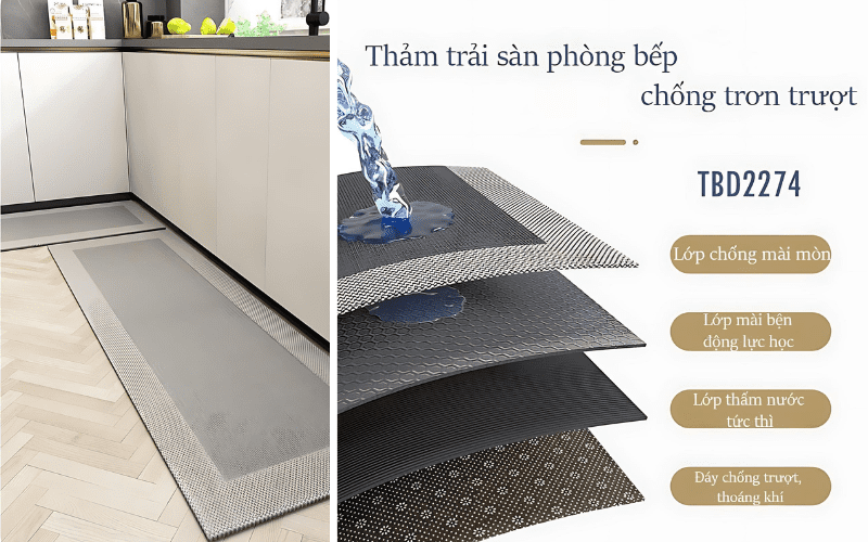 Lưu ý quan trọng khi chọn thảm lót sàn nhà bếp 2 thảm nhà bếp