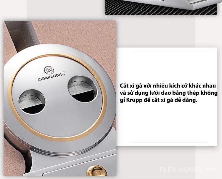 Máy cắt xì gà để bàn 4 lỗ bằng thép không gỉ CGL949 12