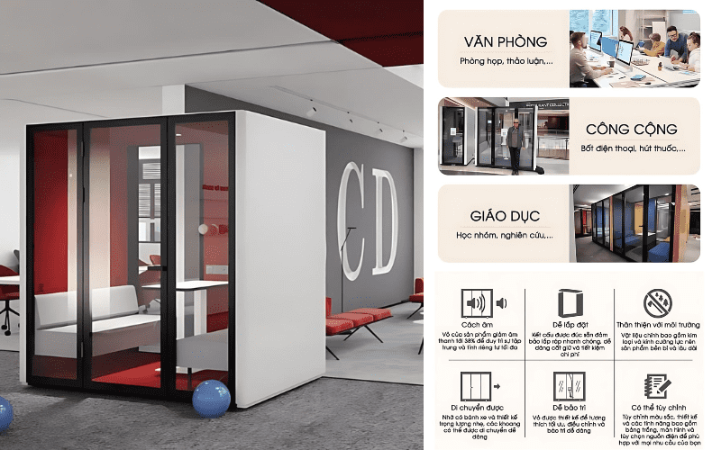 Cabin cách âm cho việc đàm phán kinh doanh hiệu quả 21 cabin cách âm