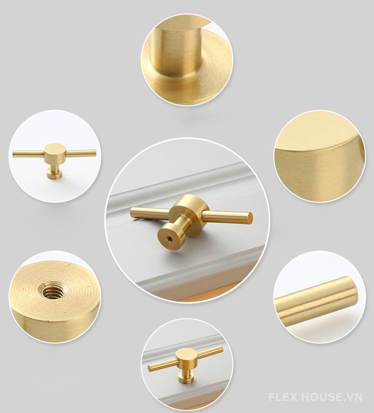 Núm tay nắm tủ đồng sang trọng HT8935 8