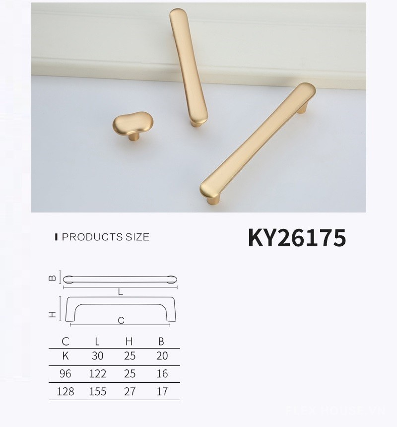 Tay nắm tủ hợp kim kẽm kiểu Mỹ KY26175 10