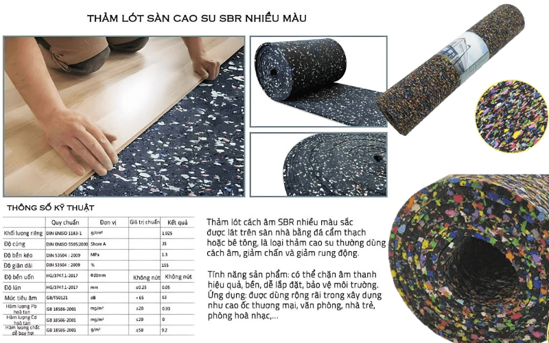 thảm lót sàn cao su cách âm