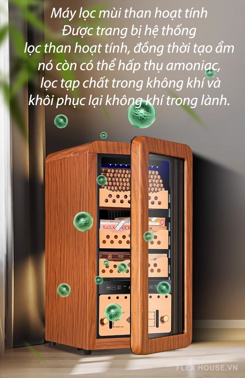 Tủ Cigar gỗ tuyết tùng âm tủ cao cấp CGL812 7