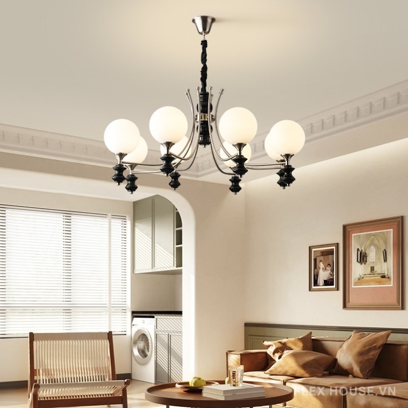 Đèn chùm thả trần decor kiểu Pháp sang trọng ZDL5007 7
