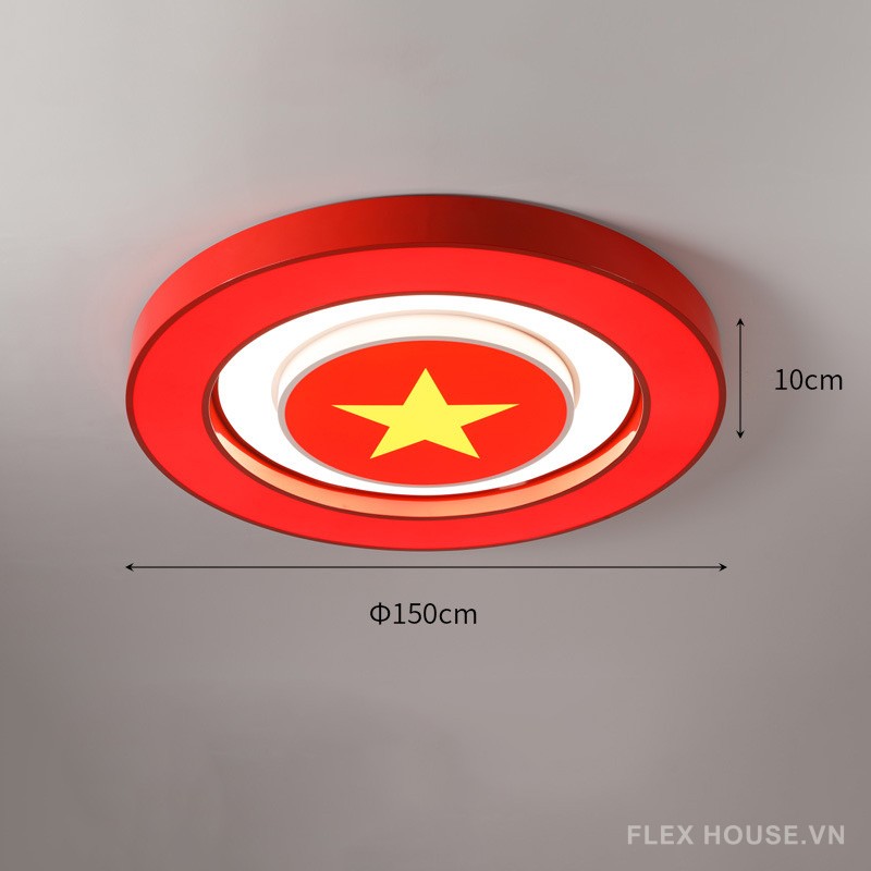 Đèn LED trần hình tròn nền đỏ sao vàng nhà trẻ CC2175 9
