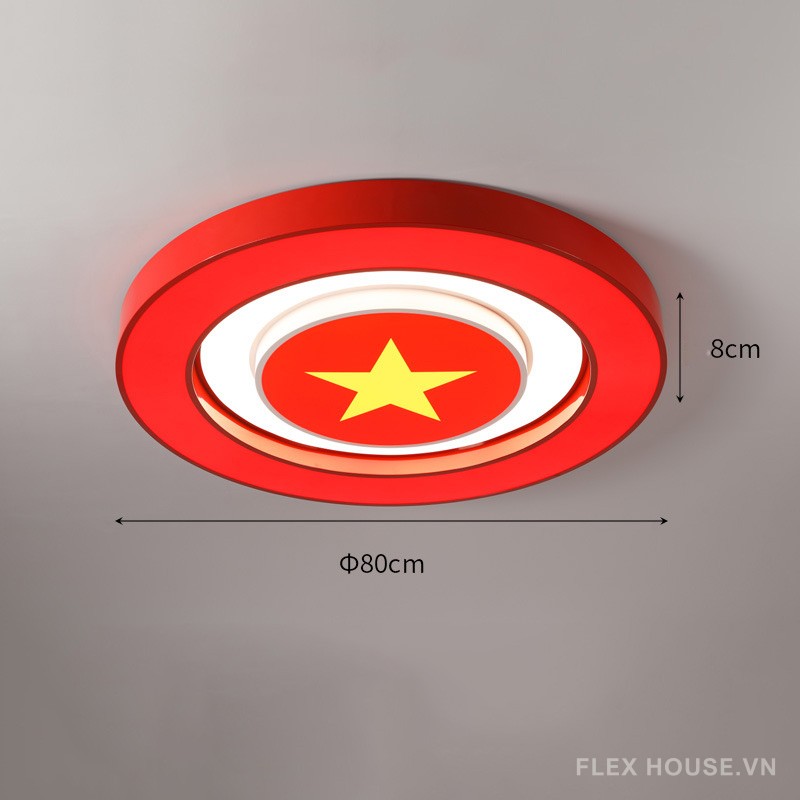 Đèn LED trần hình tròn nền đỏ sao vàng nhà trẻ CC2175 6