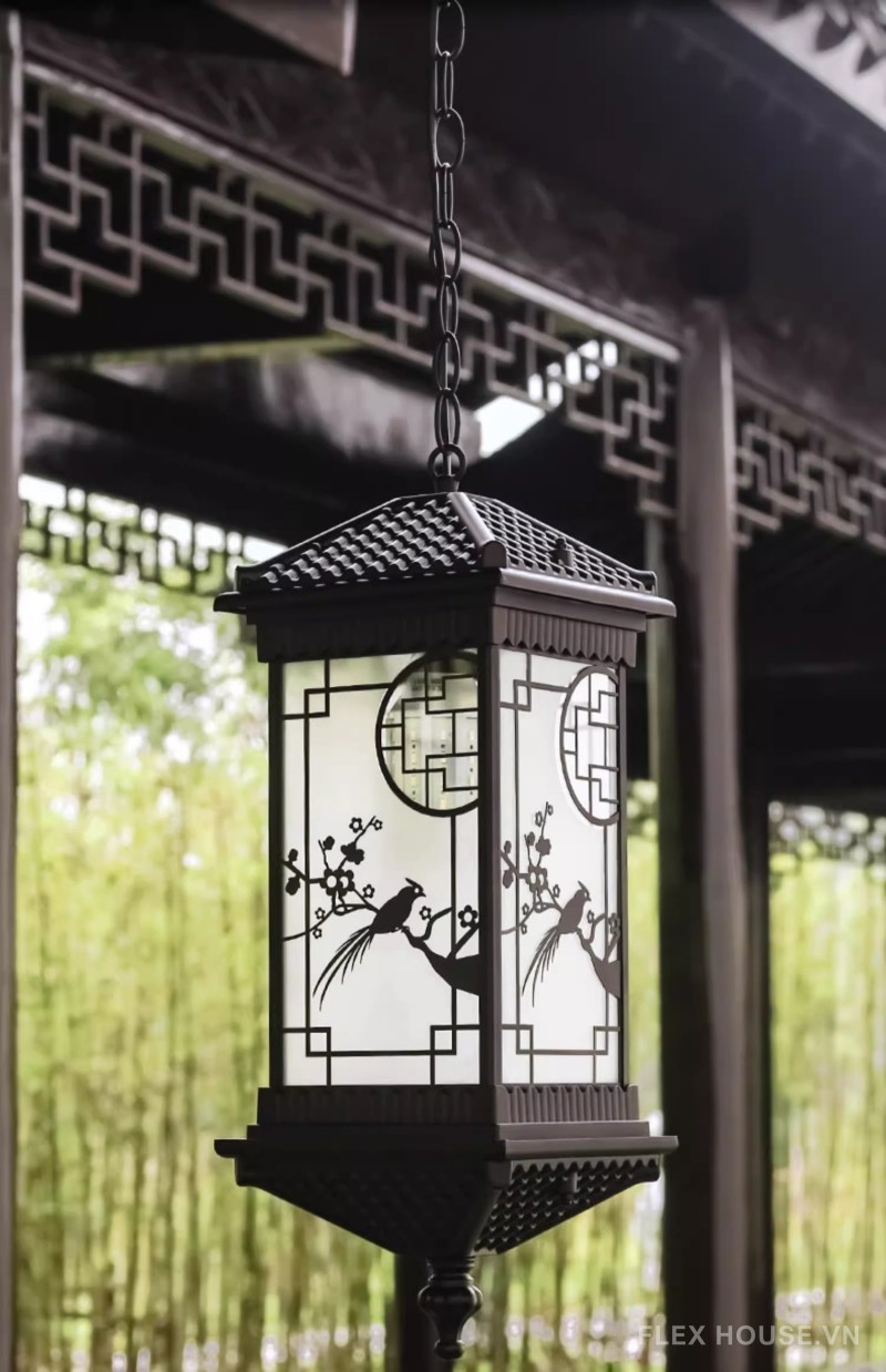 Đèn thả ban công trang trí chim đậu trên cành KL9928