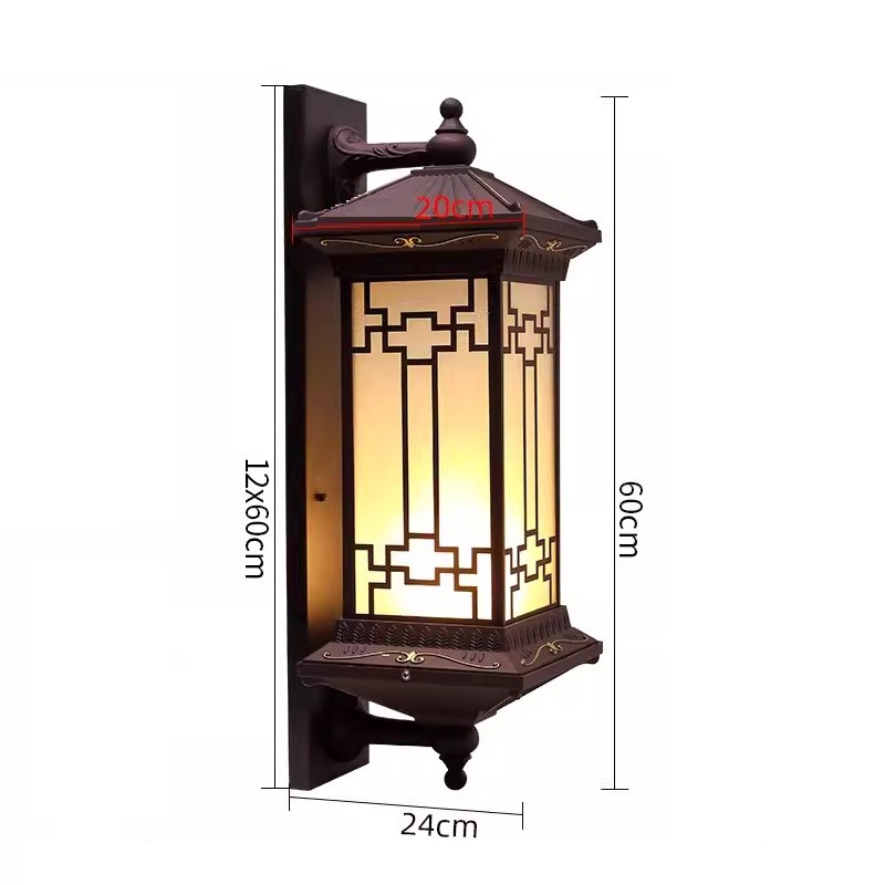 Đèn tường ngoài trời họa tiết Á Đông cổ điển BD0103 10