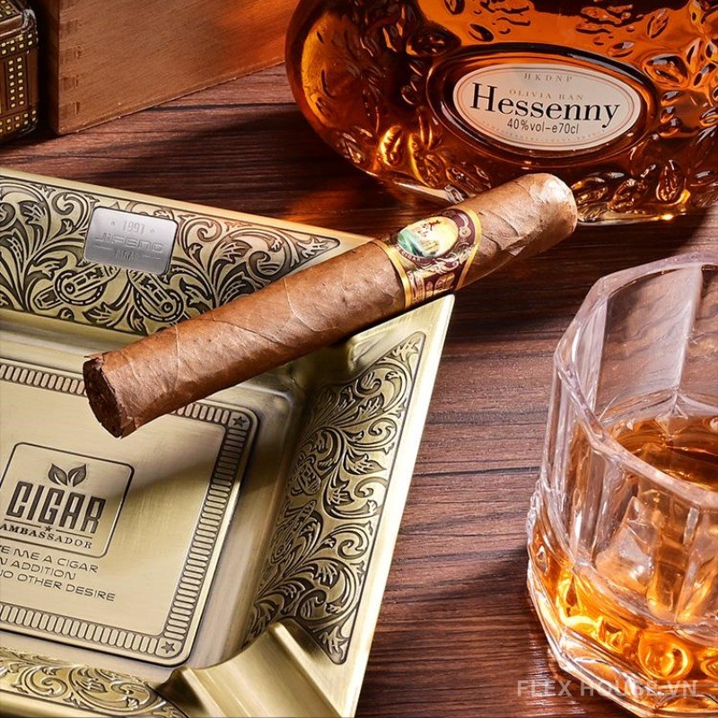 Gạt tàn 4 điếu cigar bằng đồng cao cấp CGL1215 9
