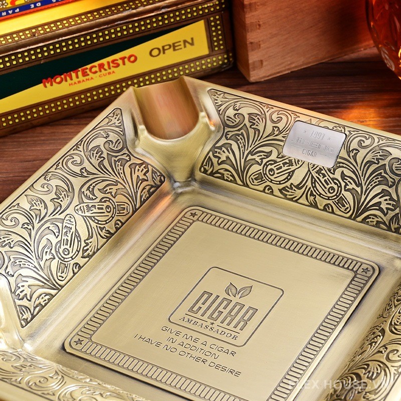 Gạt tàn 4 điếu cigar bằng đồng cao cấp CGL1215 8
