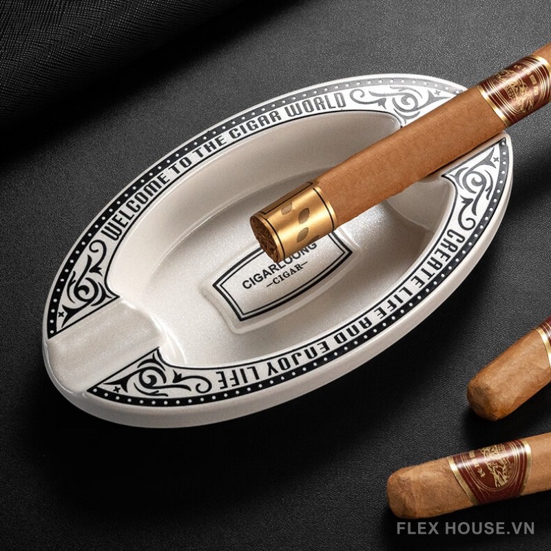 Gạt tàn cigar 2 rãnh đựng nhiều màu cá tính CGL6283 6