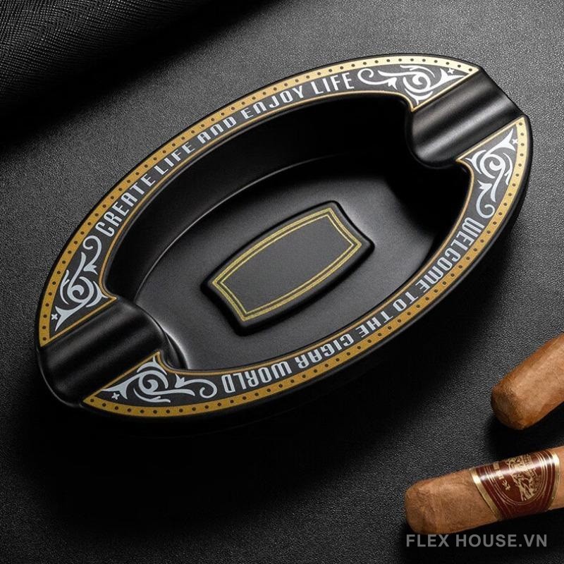 Gạt tàn cigar 2 rãnh đựng nhiều màu cá tính CGL6283