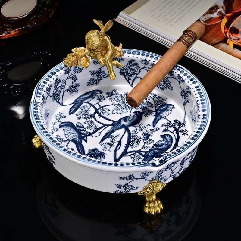 Gạt tàn cigar 3 điếu bằng sứ kiểu dáng cao cấp CGL3386 10