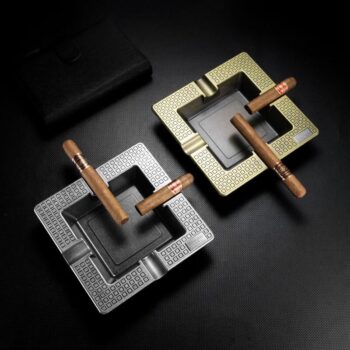 Gạt tàn cigar 4 điếu họa tiết vuông thời trang CGL2965