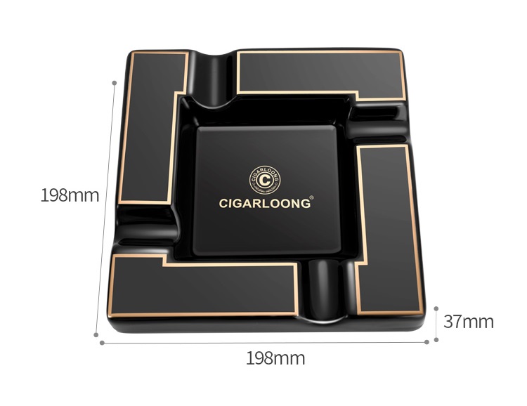 Gạt tàn cigar gốm sứ màu đen sang trọng CGL9175 7