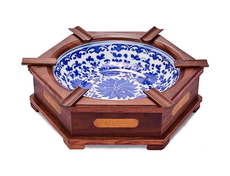 Gạt tàn cigar gốm sứ phối gỗ sang trọng CGL7781 5